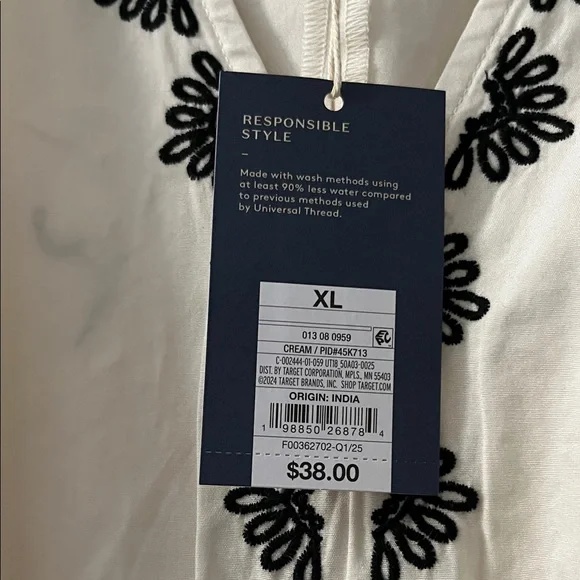 Universal Thread Cream and Black Floral Midi Dress - Picture 2 of 5